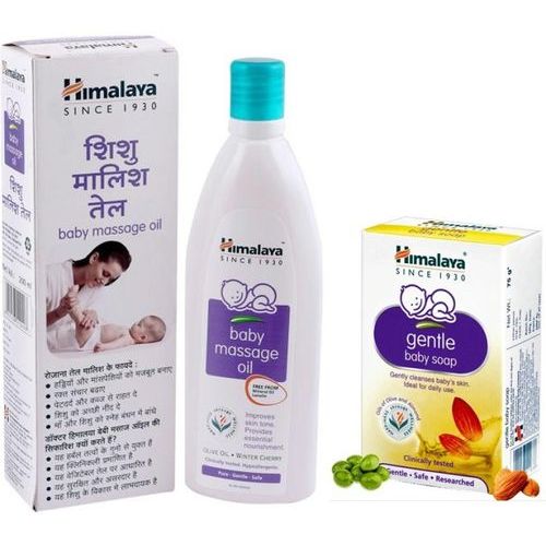 HIMALAYA BABY MASSAGE OIL 200ML WITH FREE BABY SOAP 75GM