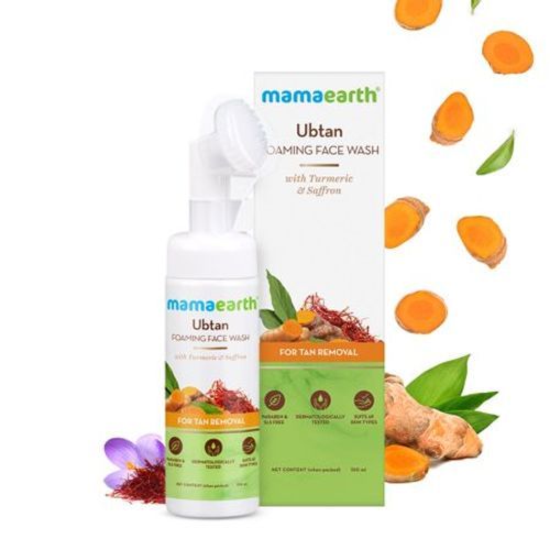 MAMAEARTH UBTAN FOAMING FACE WASH WITH TURMERIC AND SAFFRON FOR TAN REMOVAL – 150ML