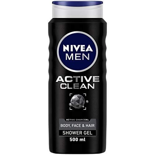 NIVEA MEN ACTIVE CLEAN 3IN1 SHOWER GEL BODY,FACE AND HAIR 500ML