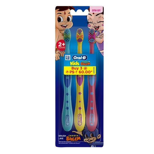 ORAL B KIDS BHEEM TOOTHBRUSH PACK OF 3