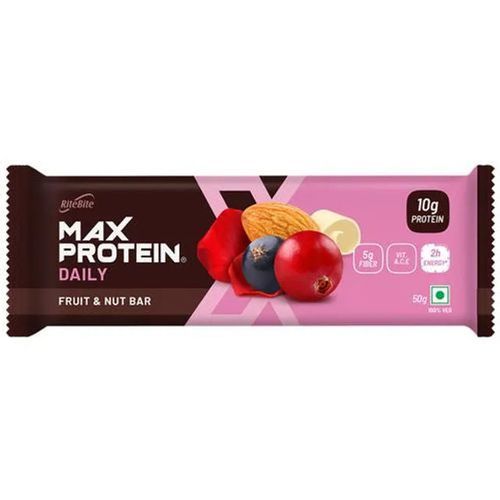 RITEBITE MAX PROTEIN FRUIT AND NUT BAR 50GM