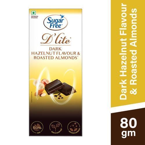 SUGAR FREE D LITE DARK HAZELNUT FLAVOUR AND ROASTED ALMONDS 80GM