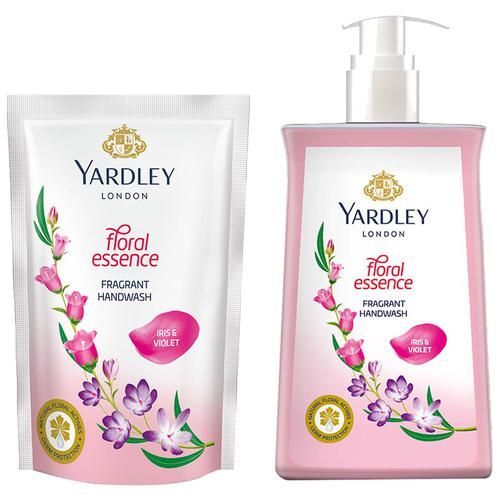 YARDLEY LONDON FLORAL ESSENCE IRIS AND VIOLET HAND WASH 720ML FREE 180 ML POUOCH